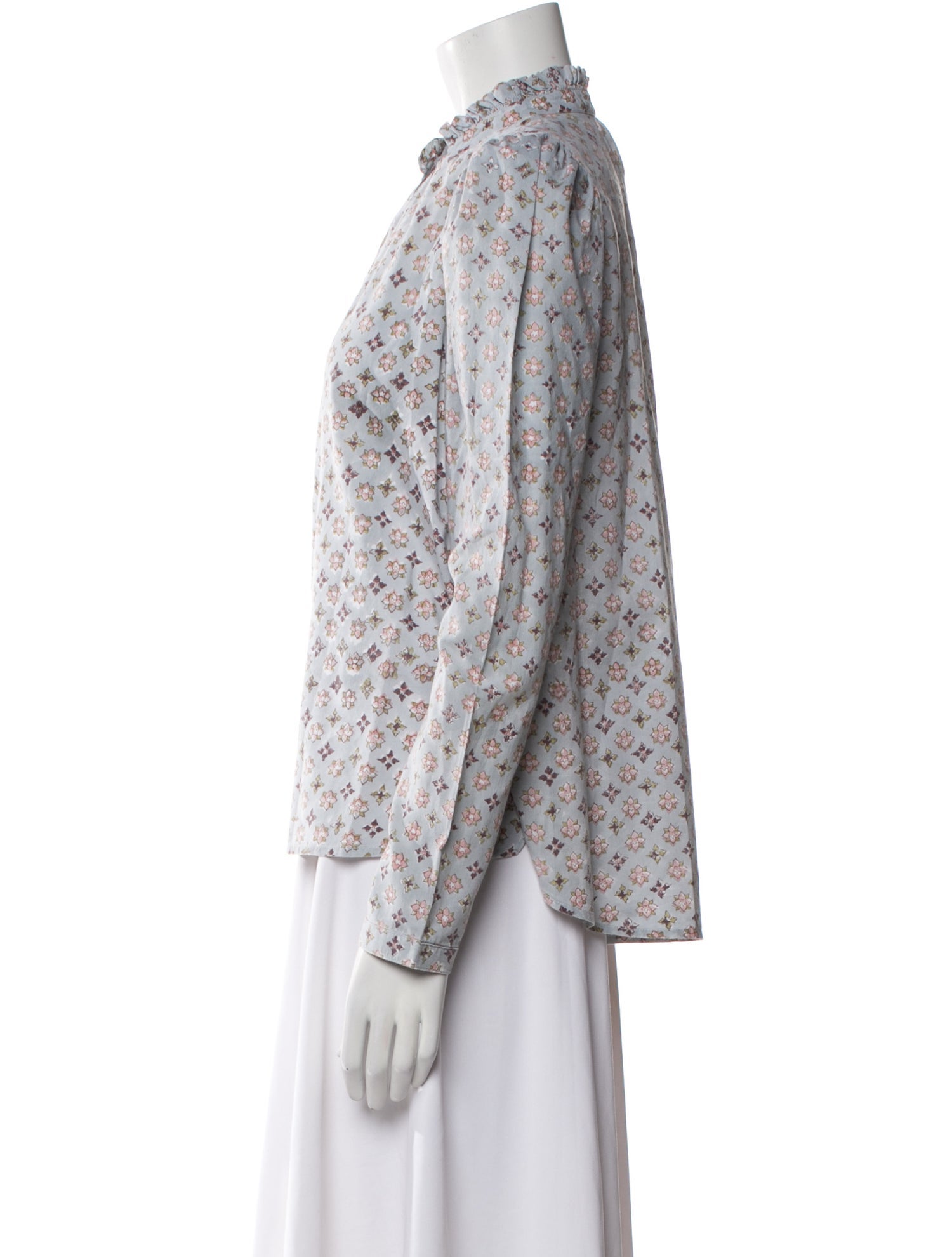 Alix of Bohemia Floral Print Mock Neck Blouse