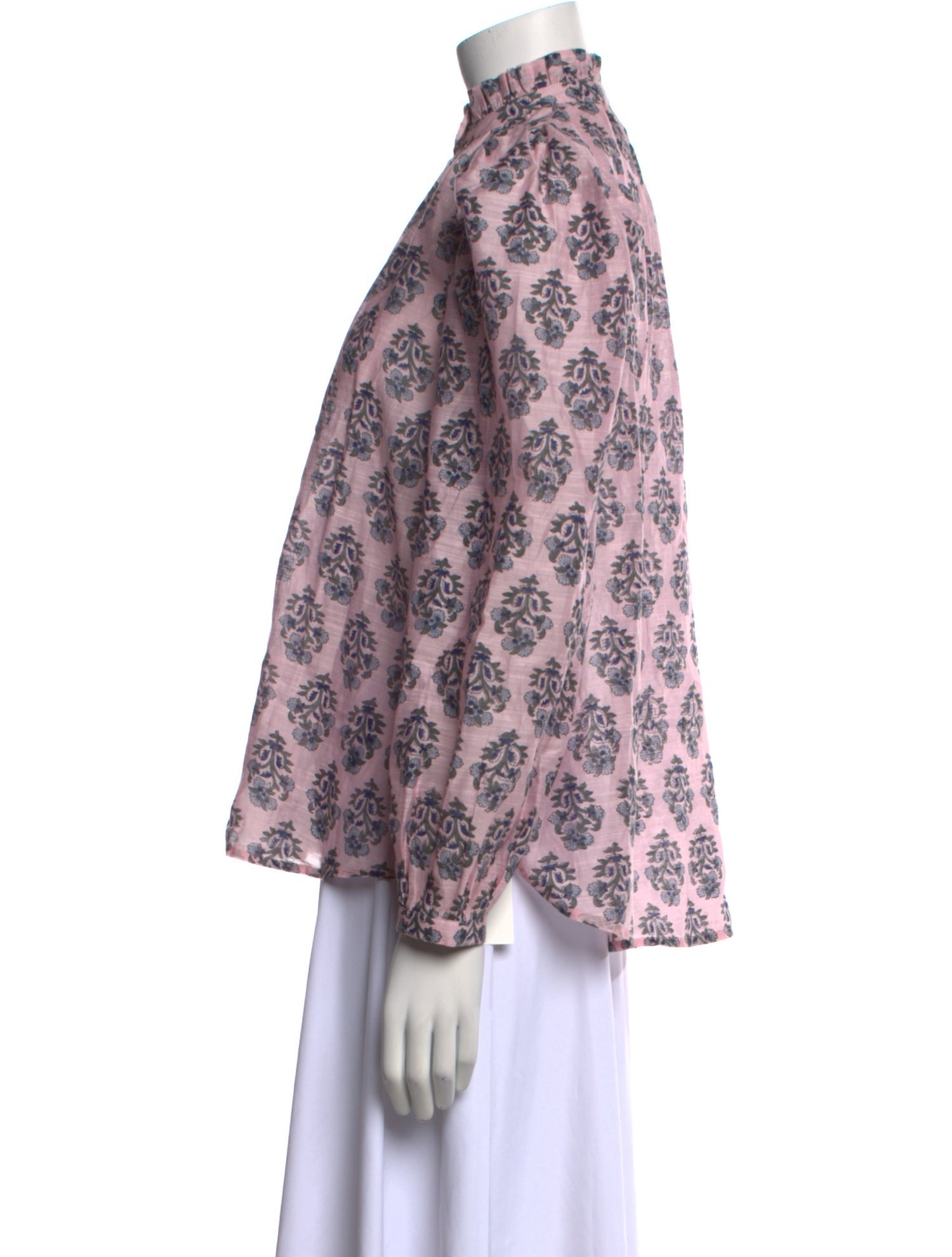 Alix of Bohemia Floral Print Mock Neck Blouse