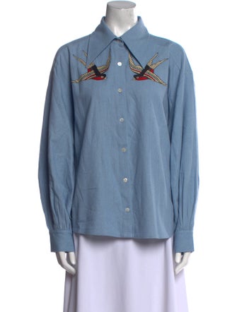Alix of Bohemia Silk Long Sleeve Button-Up Top