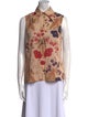 Alix of Bohemia Floral Print Sleeveless Button-Up Top