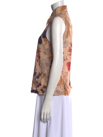 Alix of Bohemia Floral Print Sleeveless Button-Up Top