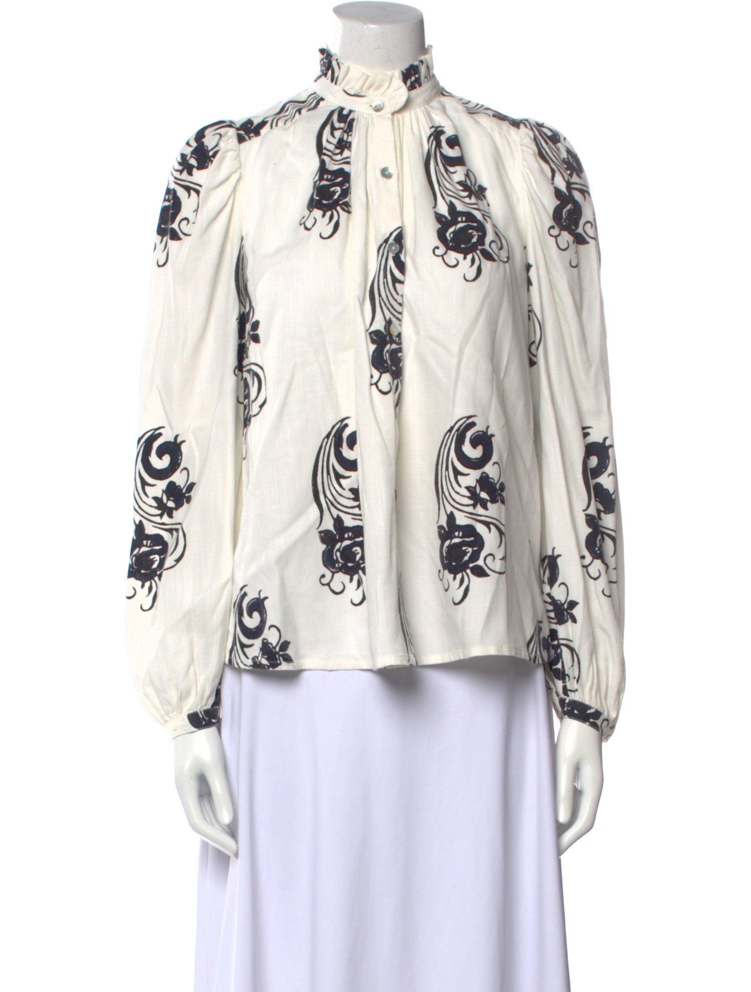 Alix of Bohemia Floral Print Mock Neck Blouse