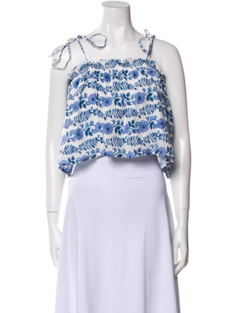 Alix of Bohemia Printed Square Neckline Crop Top