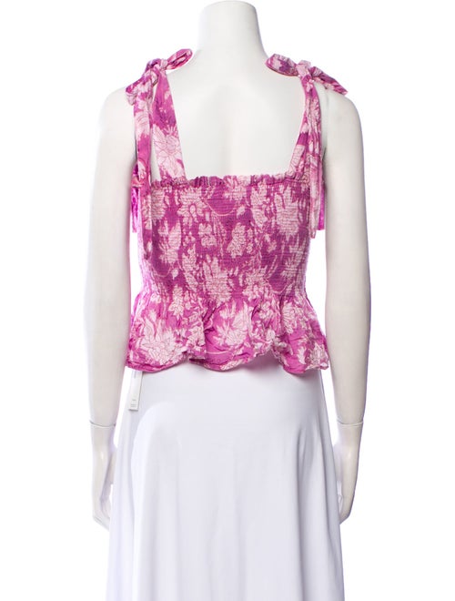 Alix of Bohemia Floral Print Square Neckline Crop Top