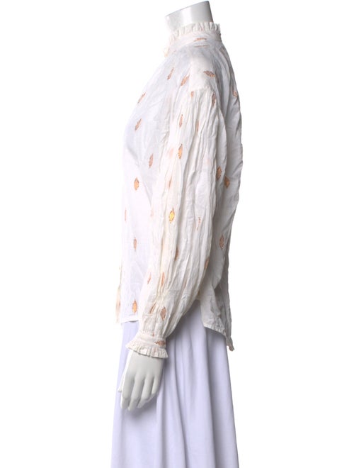 Alix of Bohemia Printed Mock Neck Button-Up Top