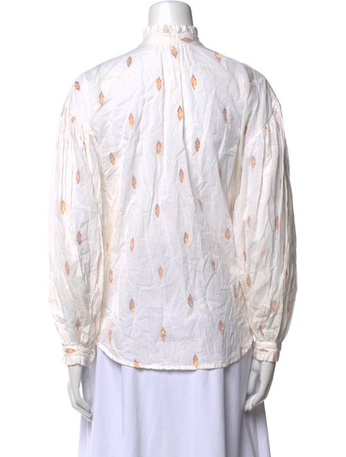 Alix of Bohemia Printed Mock Neck Button-Up Top