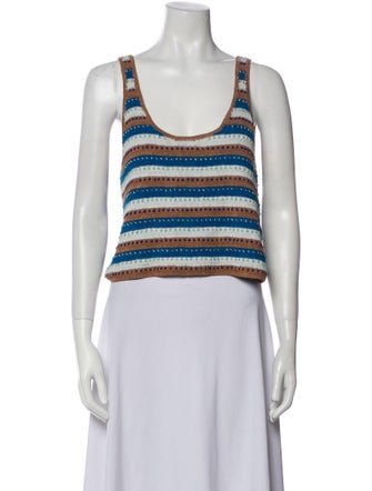 Alix of Bohemia Striped Scoop Neck Crop Top