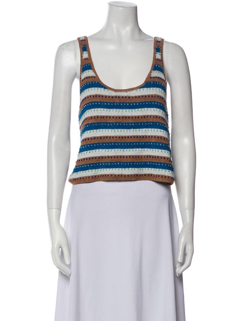 Alix of Bohemia Striped Scoop Neck Crop Top