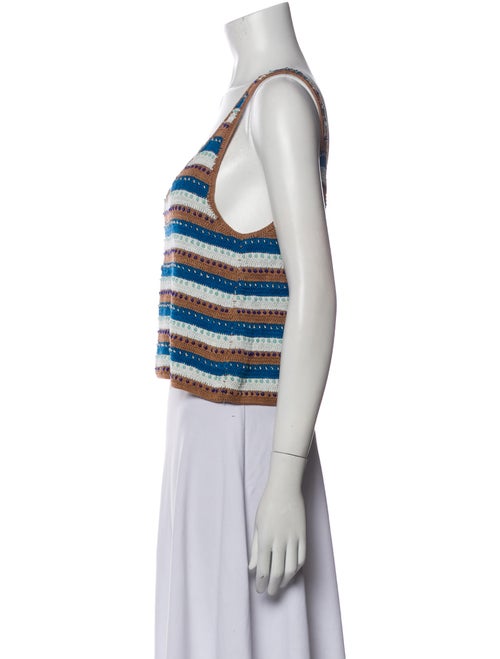 Alix of Bohemia Striped Scoop Neck Crop Top