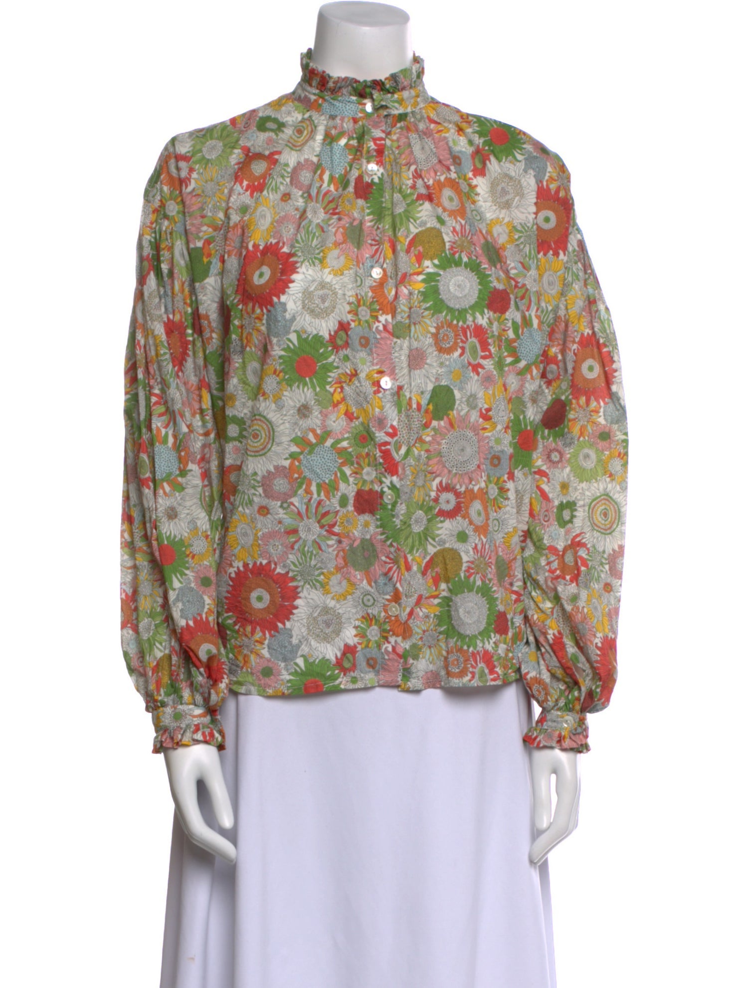 Alix of Bohemia Floral Print Mock Neck Blouse