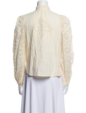 Alix of Bohemia Lace Pattern Mock Neck Blouse