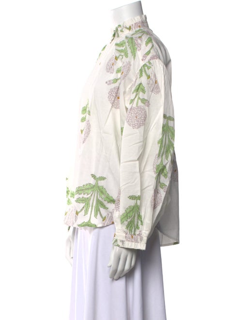 Alix of Bohemia Floral Print Mock Neck Button-Up Top