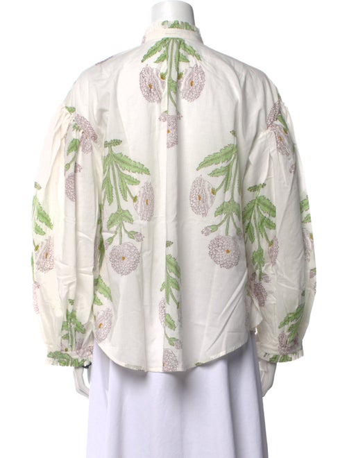 Alix of Bohemia Floral Print Mock Neck Button-Up Top