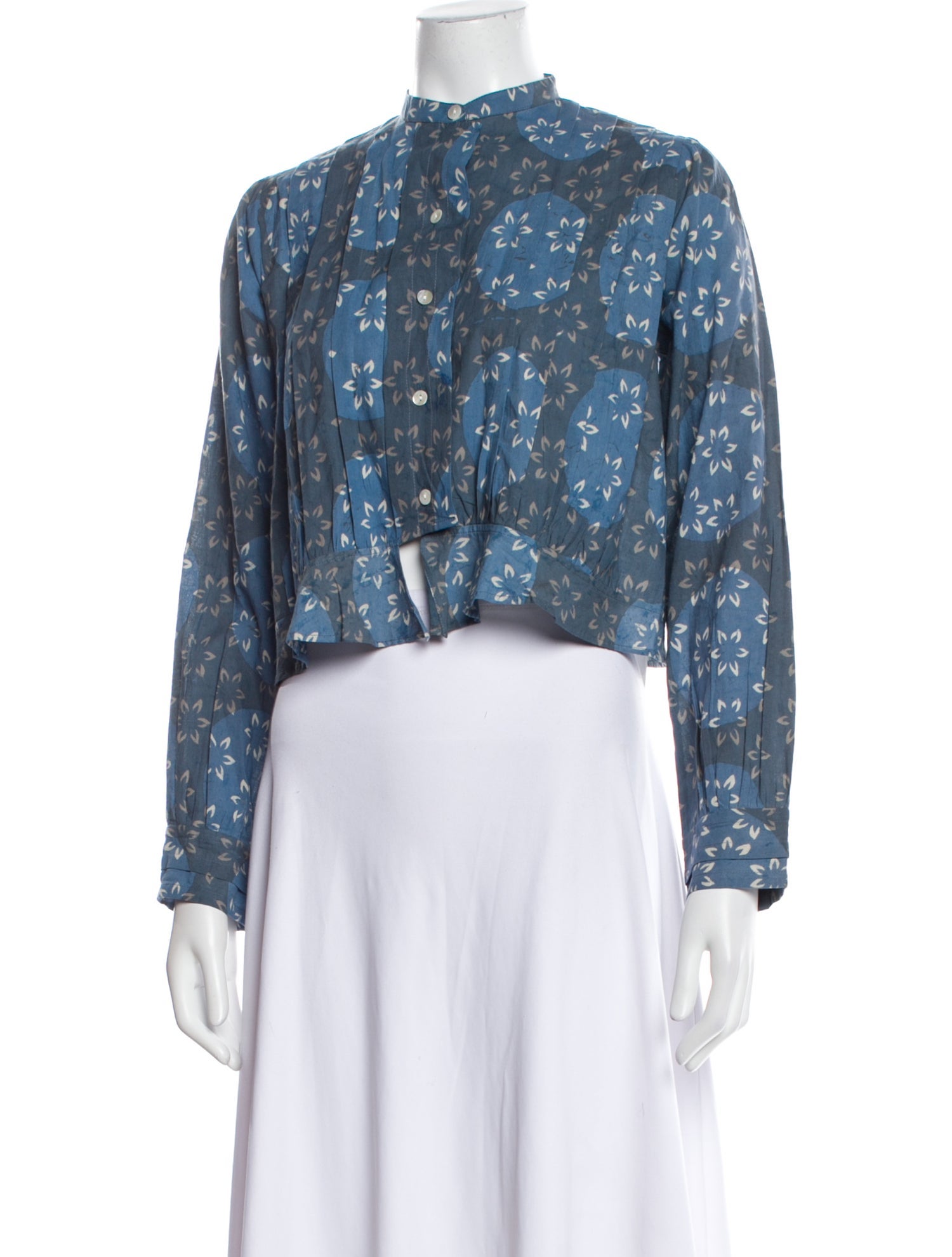 Alix of Bohemia Floral Print Mock Neck Crop Top