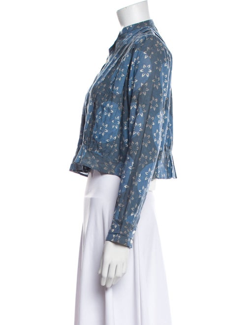 Alix of Bohemia Floral Print Mock Neck Crop Top