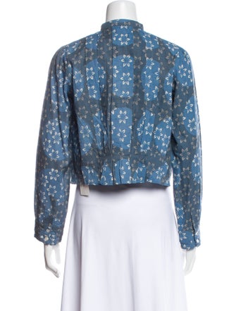 Alix of Bohemia Floral Print Mock Neck Crop Top