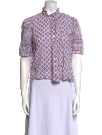 Alix of Bohemia Printed Mock Neck Crop Top