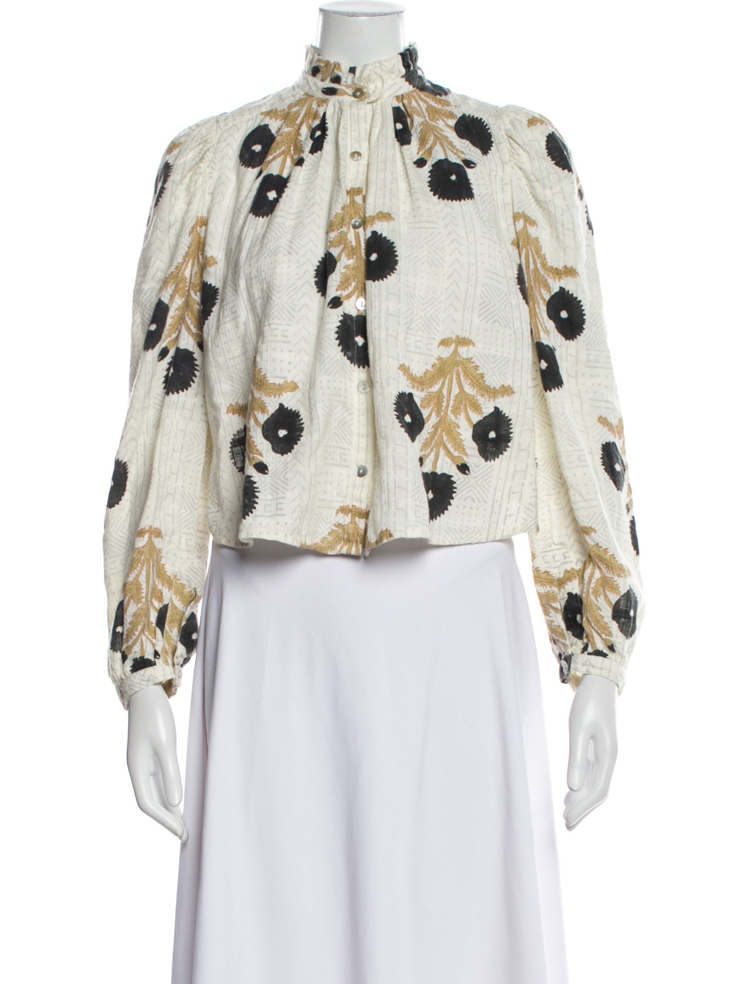 Alix of Bohemia Floral Print Mock Neck Blouse