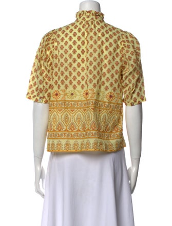 Alix of Bohemia Printed Mock Neck Crop Top