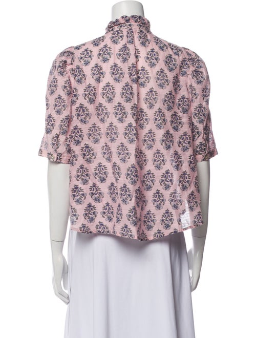 Alix of Bohemia Floral Print Mock Neck Crop Top