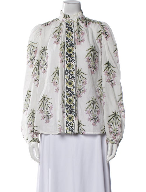 Alix of Bohemia Printed Mock Neck Button-Up Top