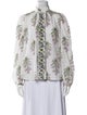 Alix of Bohemia Printed Mock Neck Button-Up Top