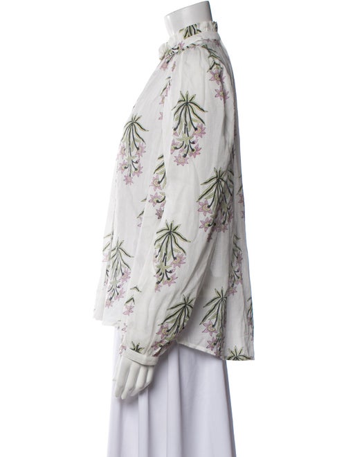 Alix of Bohemia Printed Mock Neck Button-Up Top