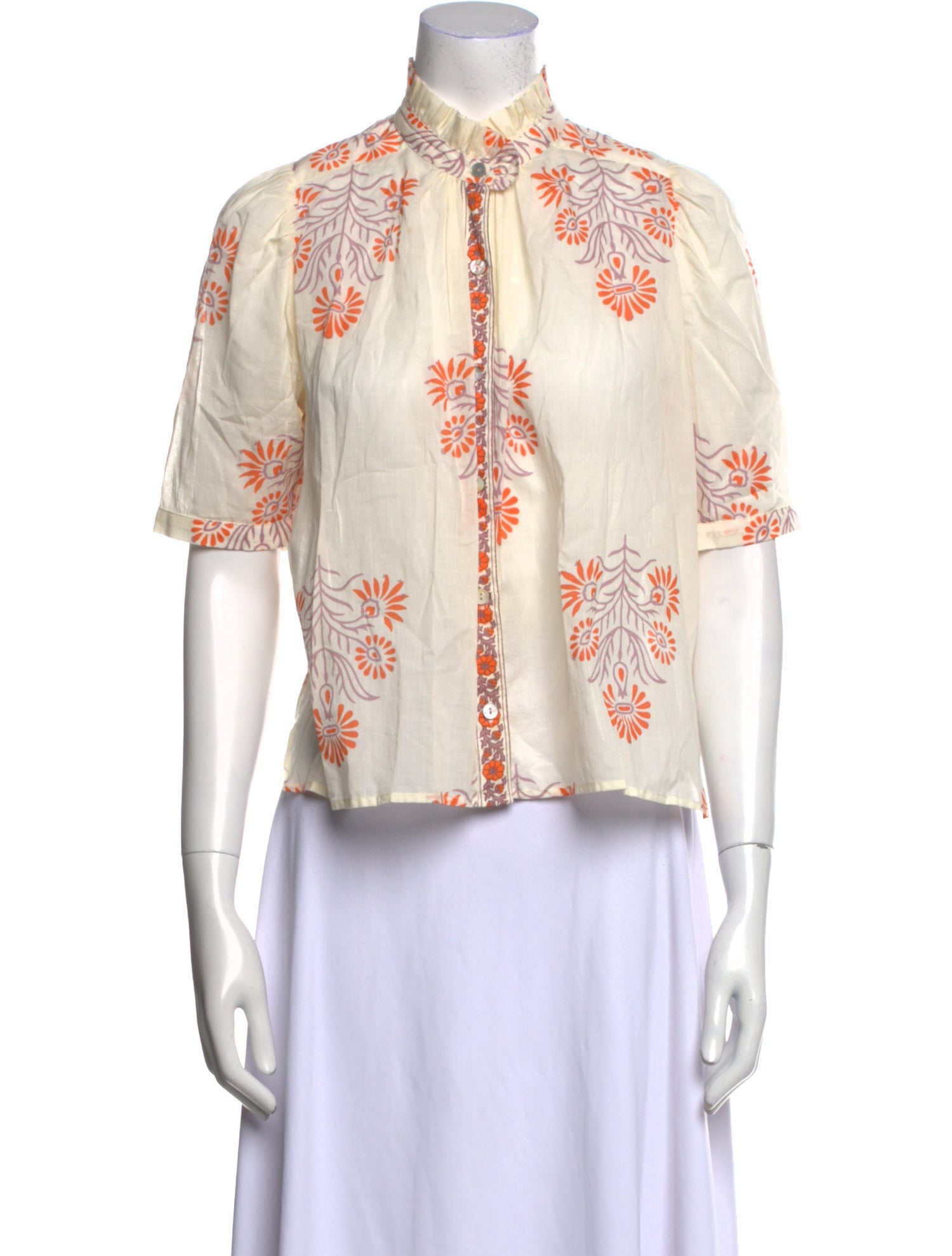 Alix of Bohemia Floral Print Mock Neck Blouse