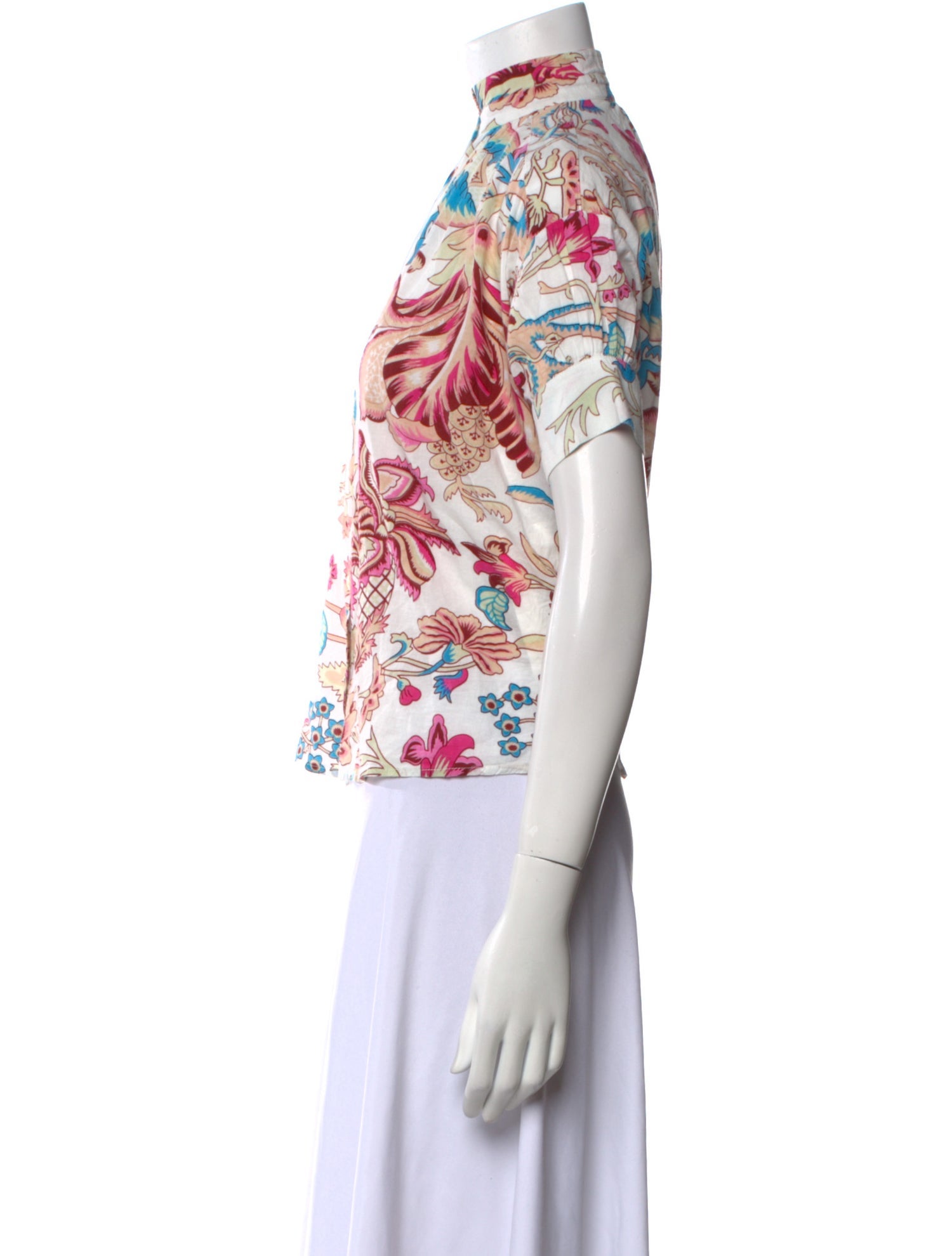 Alix of Bohemia Floral Print Mock Neck Blouse