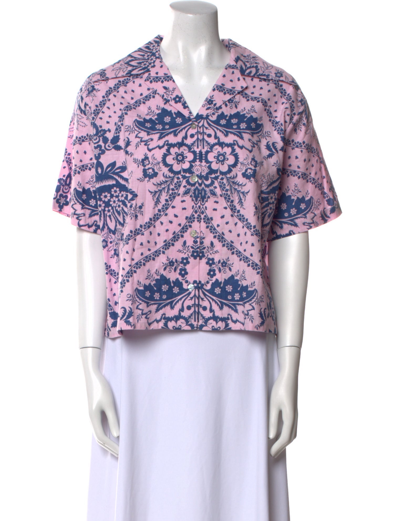 Alix of Bohemia Printed V-Neck Crop Top w/ Tags