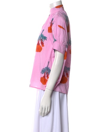 Alix of Bohemia Floral Print Mock Neck Blouse