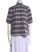 Alix of Bohemia Plaid Print Mock Neck Blouse