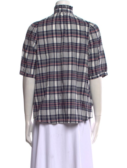 Alix of Bohemia Plaid Print Mock Neck Blouse