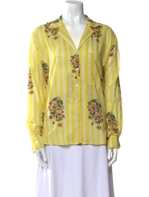 Alix of Bohemia Printed V-Neck Button-Up Top