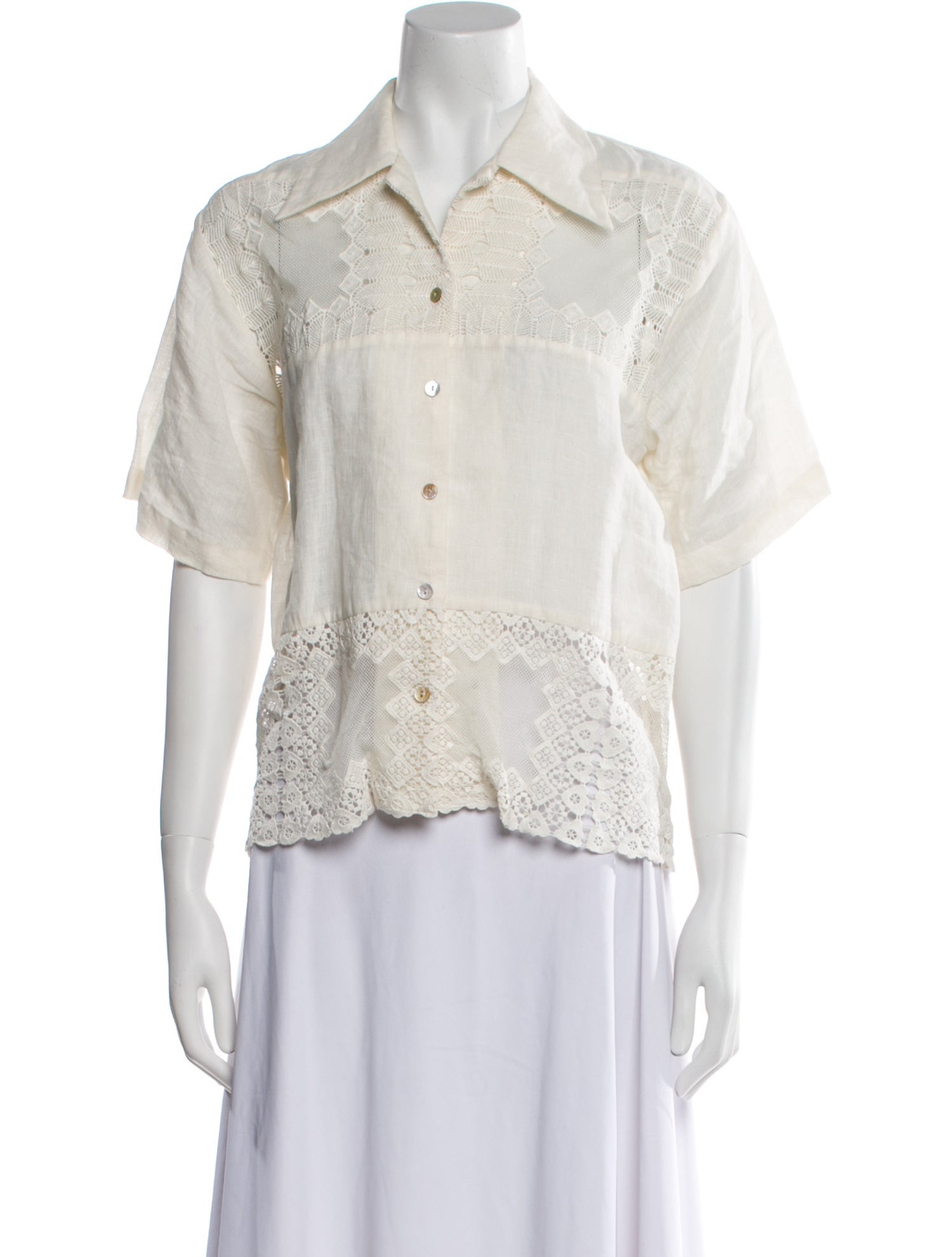 Alix of Bohemia Linen Short Sleeve Button-Up Top