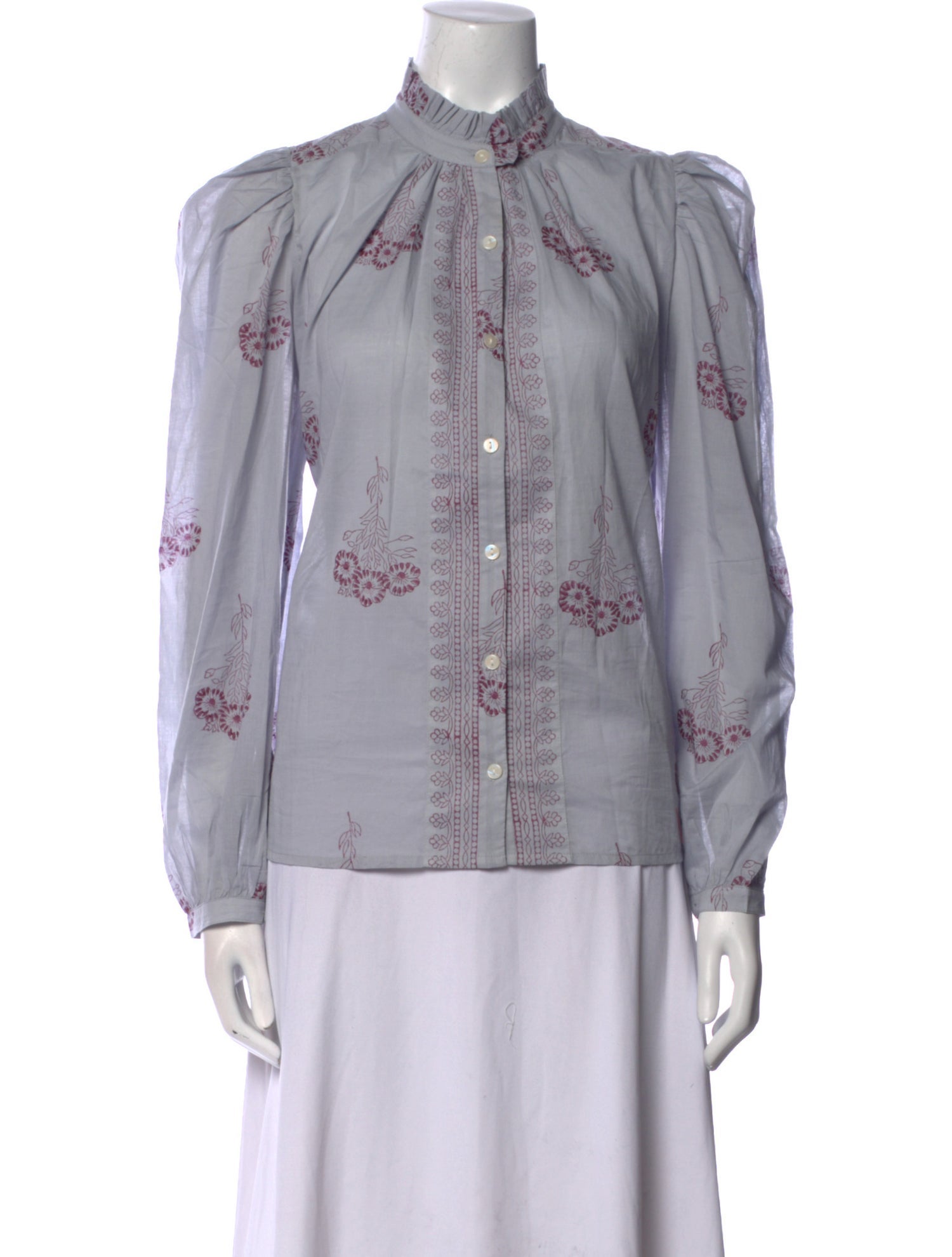 Alix of Bohemia Floral Print Mock Neck Blouse