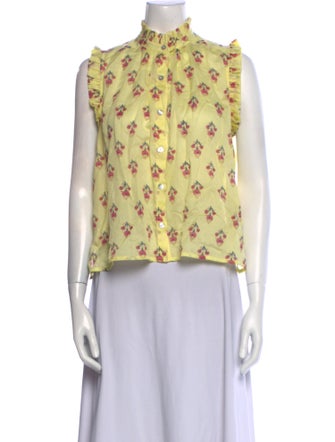 Alix of Bohemia Floral Print Mock Neck Blouse