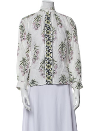 Alix of Bohemia Printed Mock Neck Button-Up Top