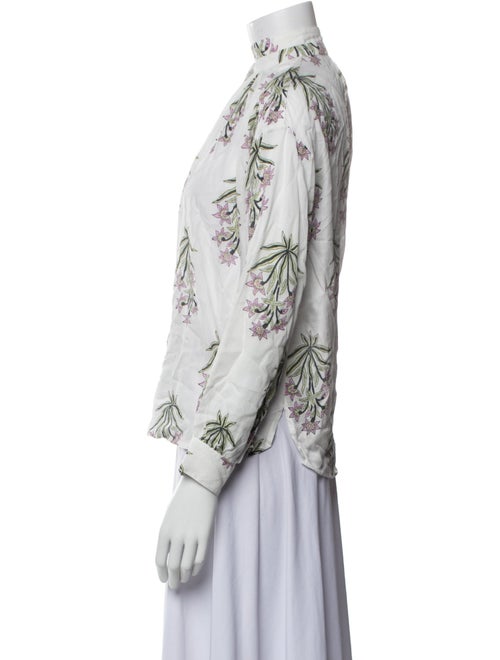 Alix of Bohemia Printed Mock Neck Button-Up Top