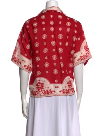 Alix of Bohemia Linen Floral Print Blouse