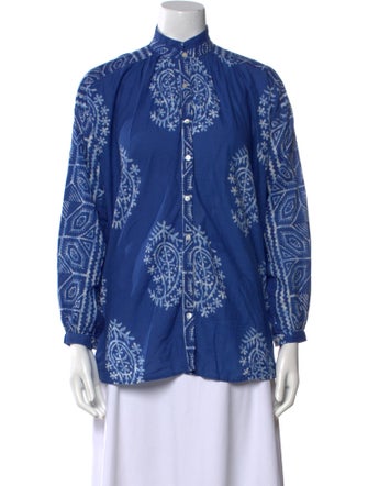 Alix of Bohemia Printed Mock Neck Blouse