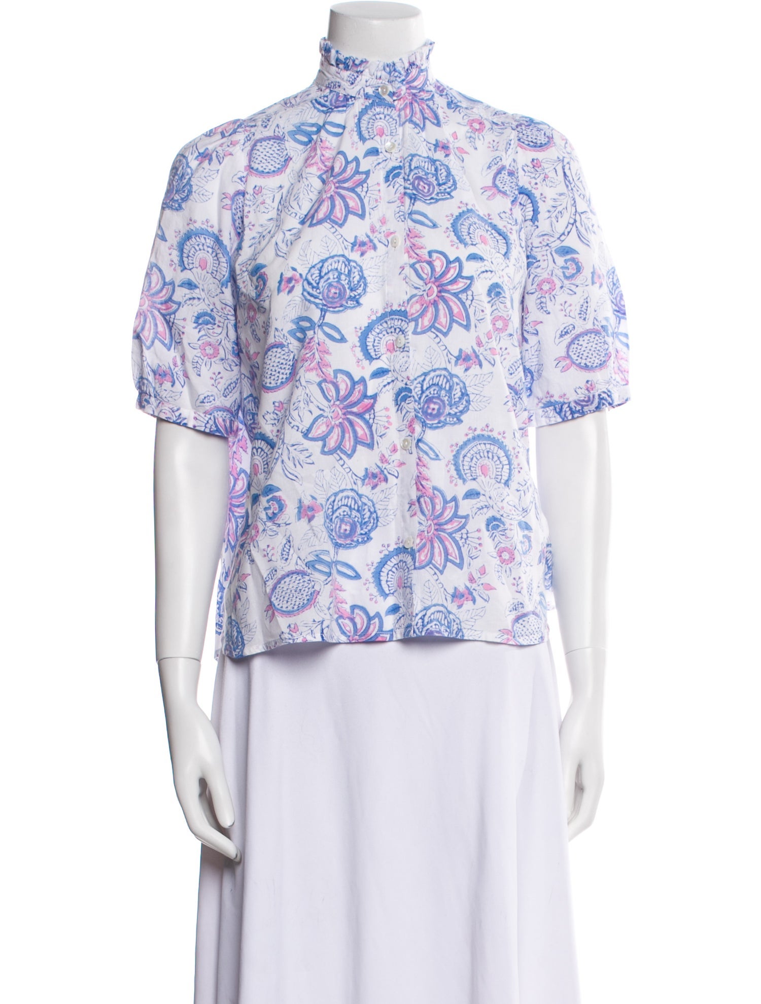 Alix of Bohemia Floral Print Mock Neck Blouse