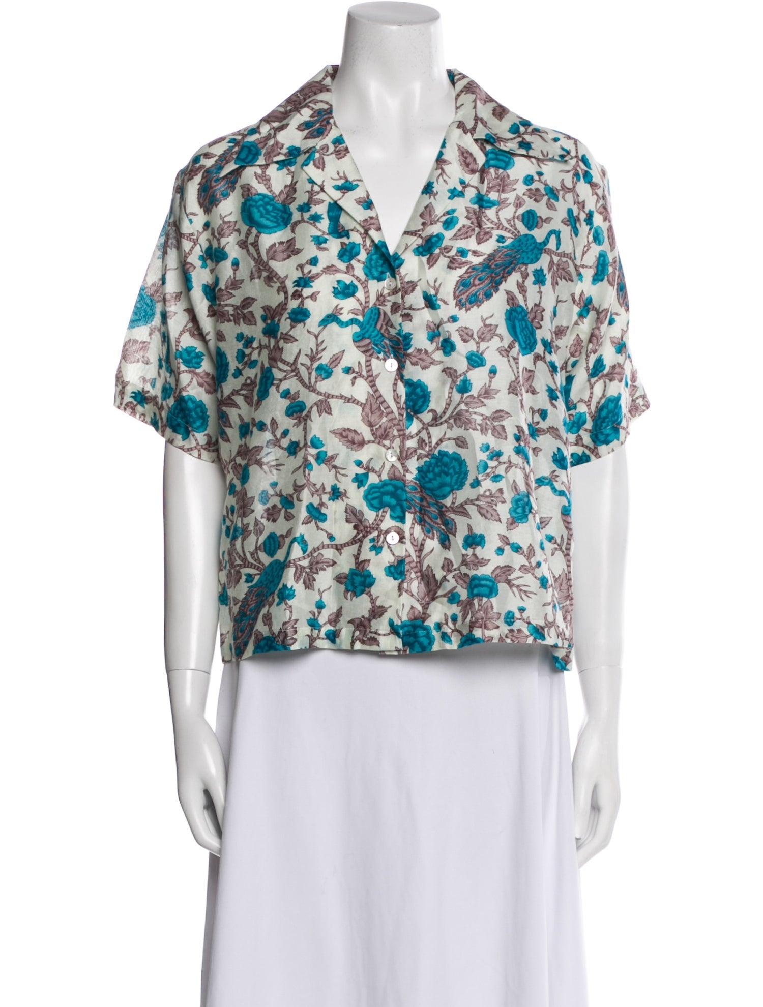 Alix of Bohemia Floral Print V-Neck Blouse