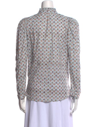 Alix of Bohemia Floral Print Mock Neck Button-Up Top