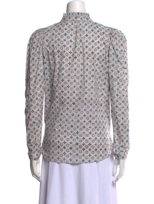 Alix of Bohemia Floral Print Mock Neck Button-Up Top