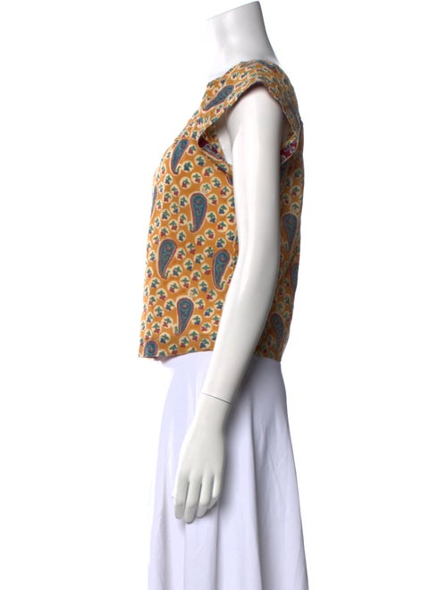 Alix of Bohemia Paisley Print Scoop Neck Crop Top