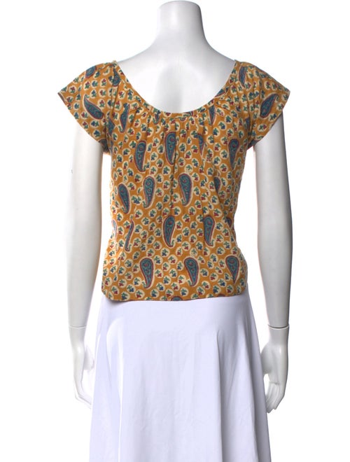 Alix of Bohemia Paisley Print Scoop Neck Crop Top