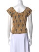 Alix of Bohemia Paisley Print Scoop Neck Crop Top