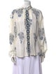 Alix of Bohemia Printed Mock Neck Button-Up Top
