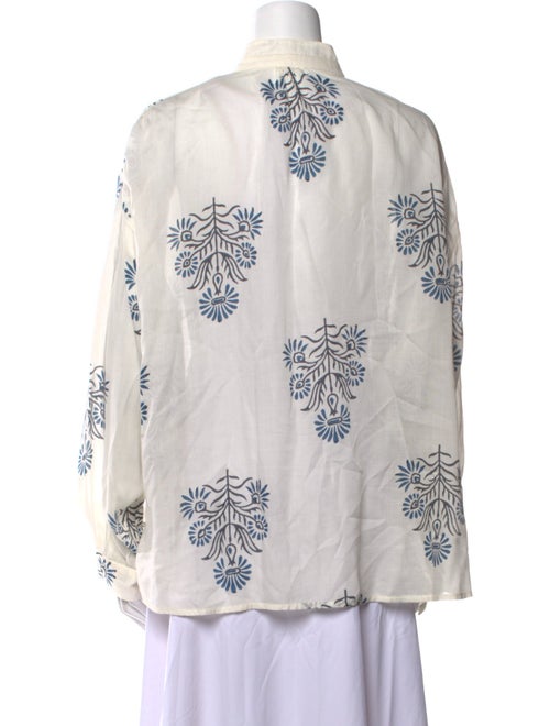 Alix of Bohemia Printed Mock Neck Button-Up Top
